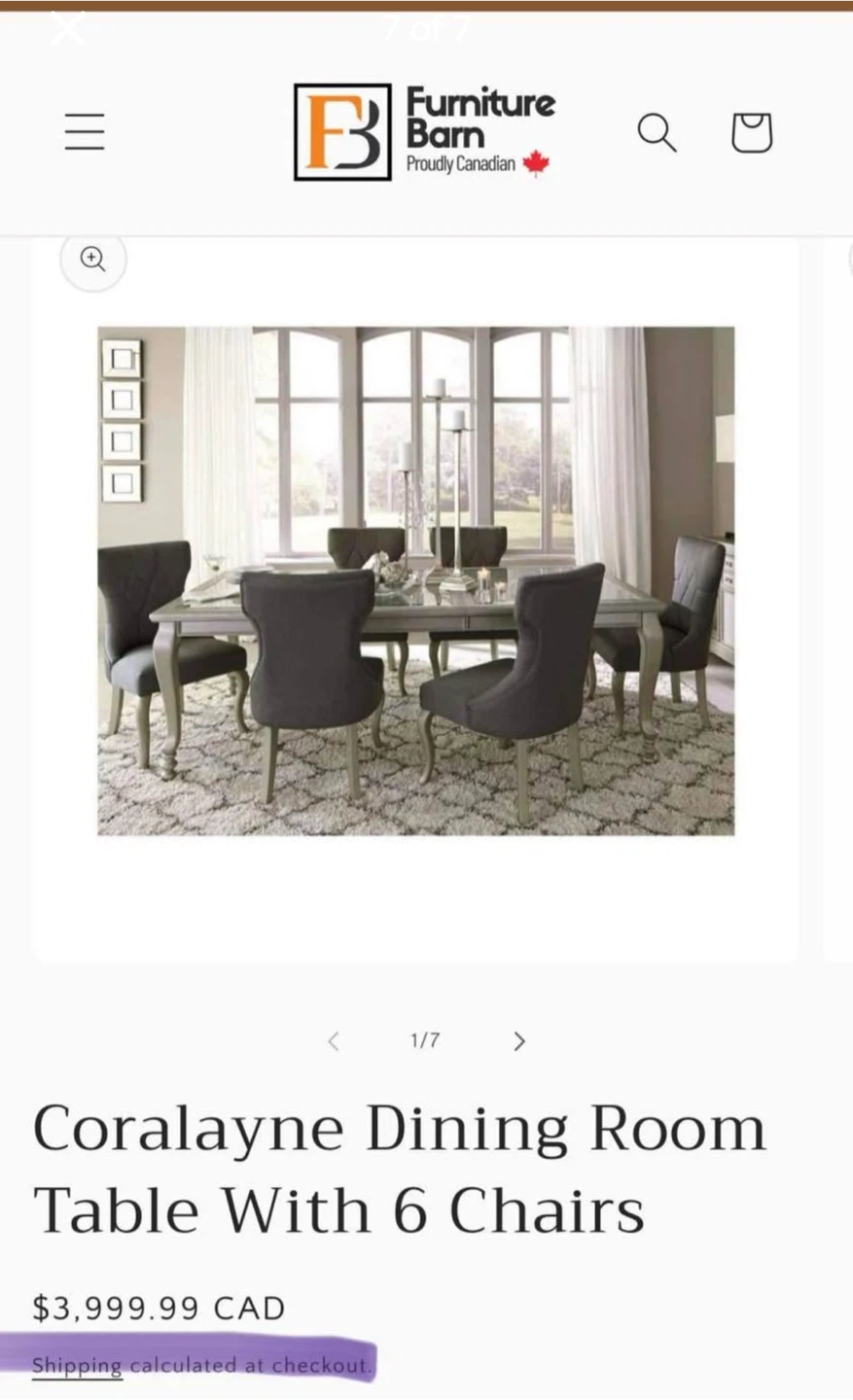 Coralayne dinning table set