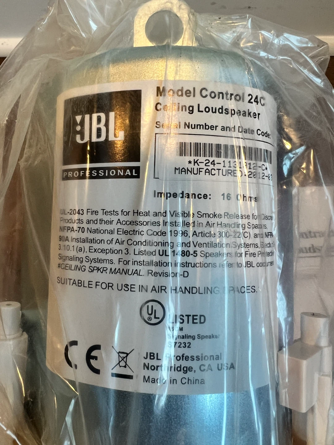 JBL PROFESSIONAL CONTROL 24C CEILING SPEAKER – 4” 2-WAY - photo 2