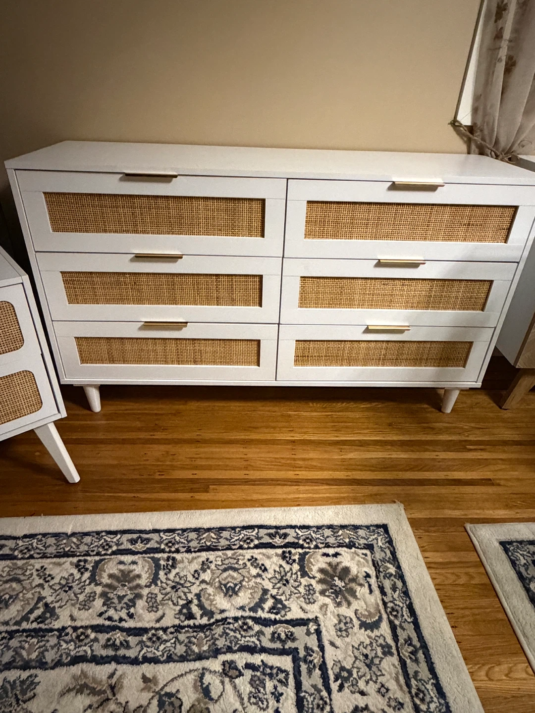 White and Rattan Dresser and Nightstands Set - photo 2