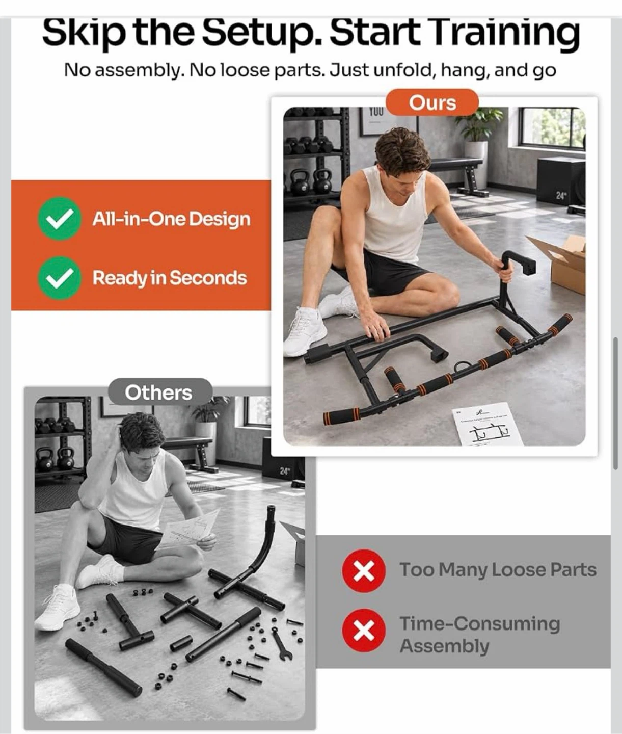 Sportneer Foldable Pull Up Bar - photo 5