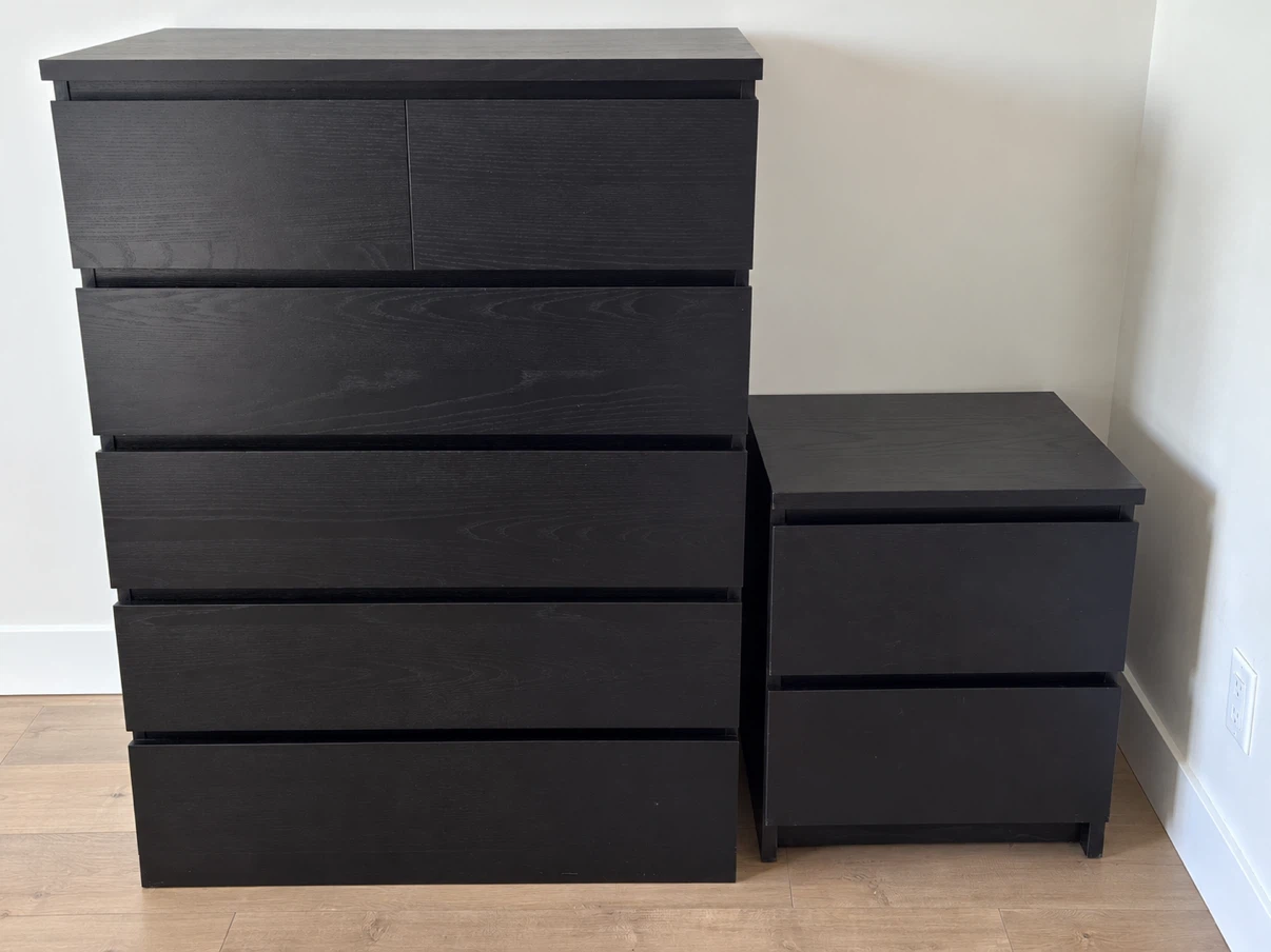 IKEA MALM dresser and  Two-Drawer Nightstand