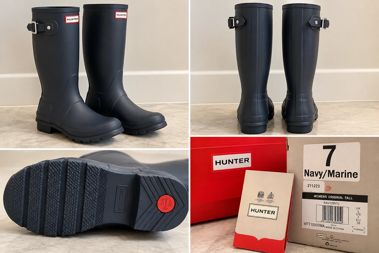 New Hunter Original Tall Rain Boots Navy Size 7