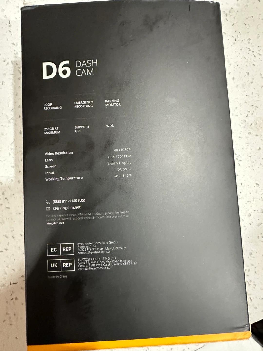 Kingslim D6 Dash Cam