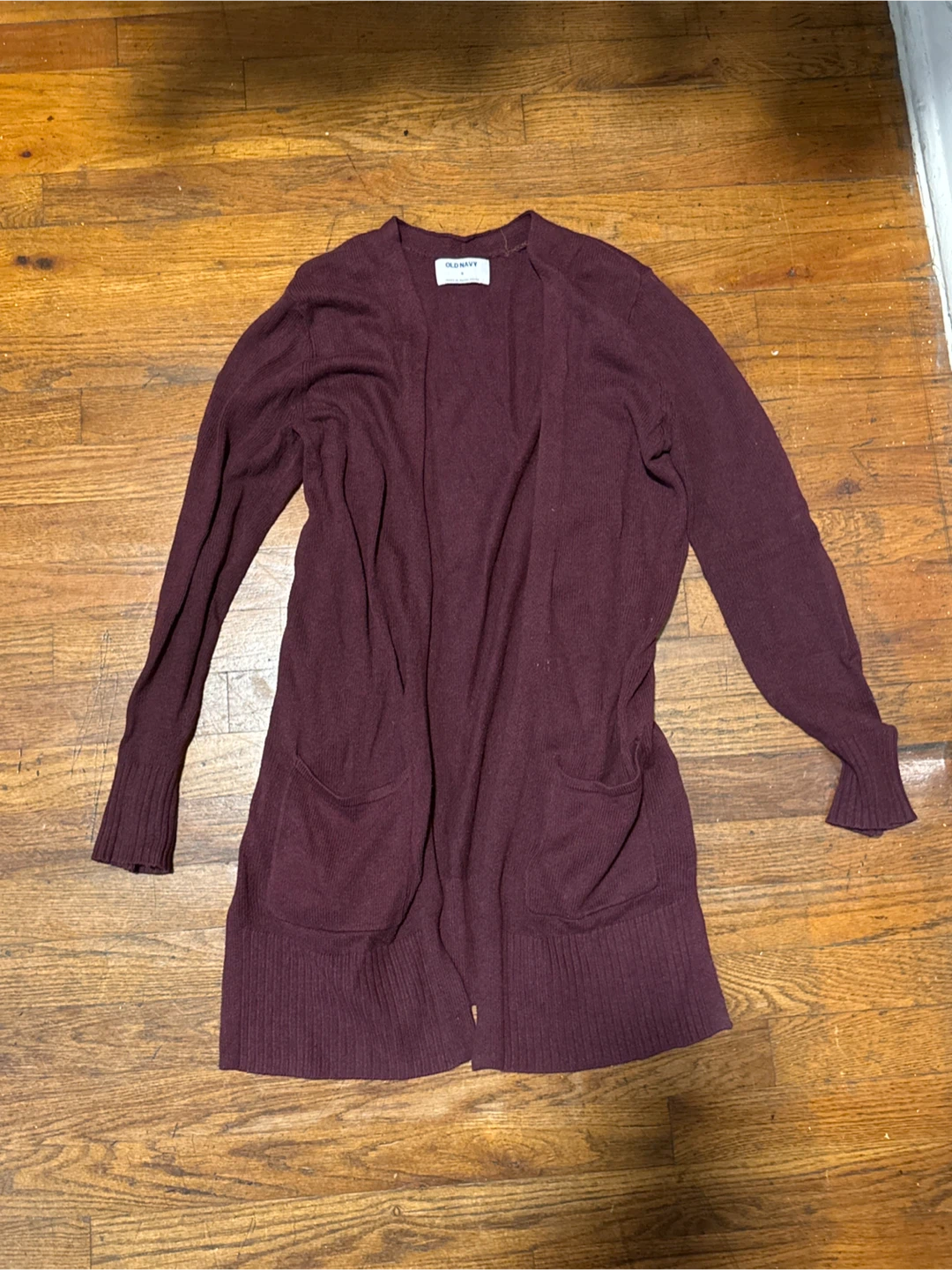 Size Small Long Burgundy Cardigan