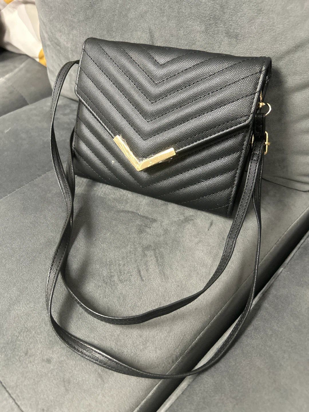 Black Quilted Crossbody Bag
