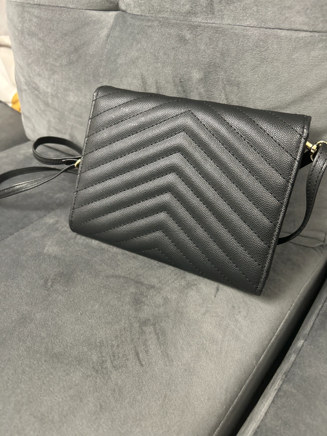 Black Quilted Crossbody Bag - photo 2
