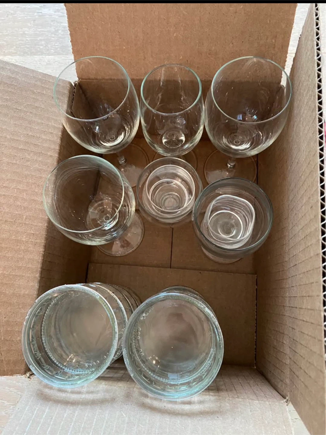 Set of 8 Assorted Clear Glassware