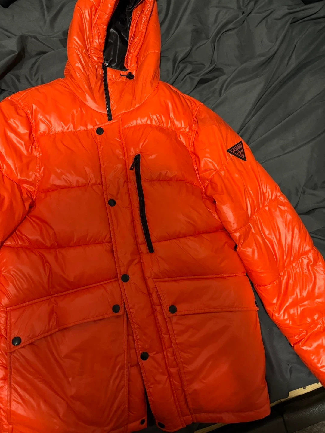 Guess Orange Puffer Jacket