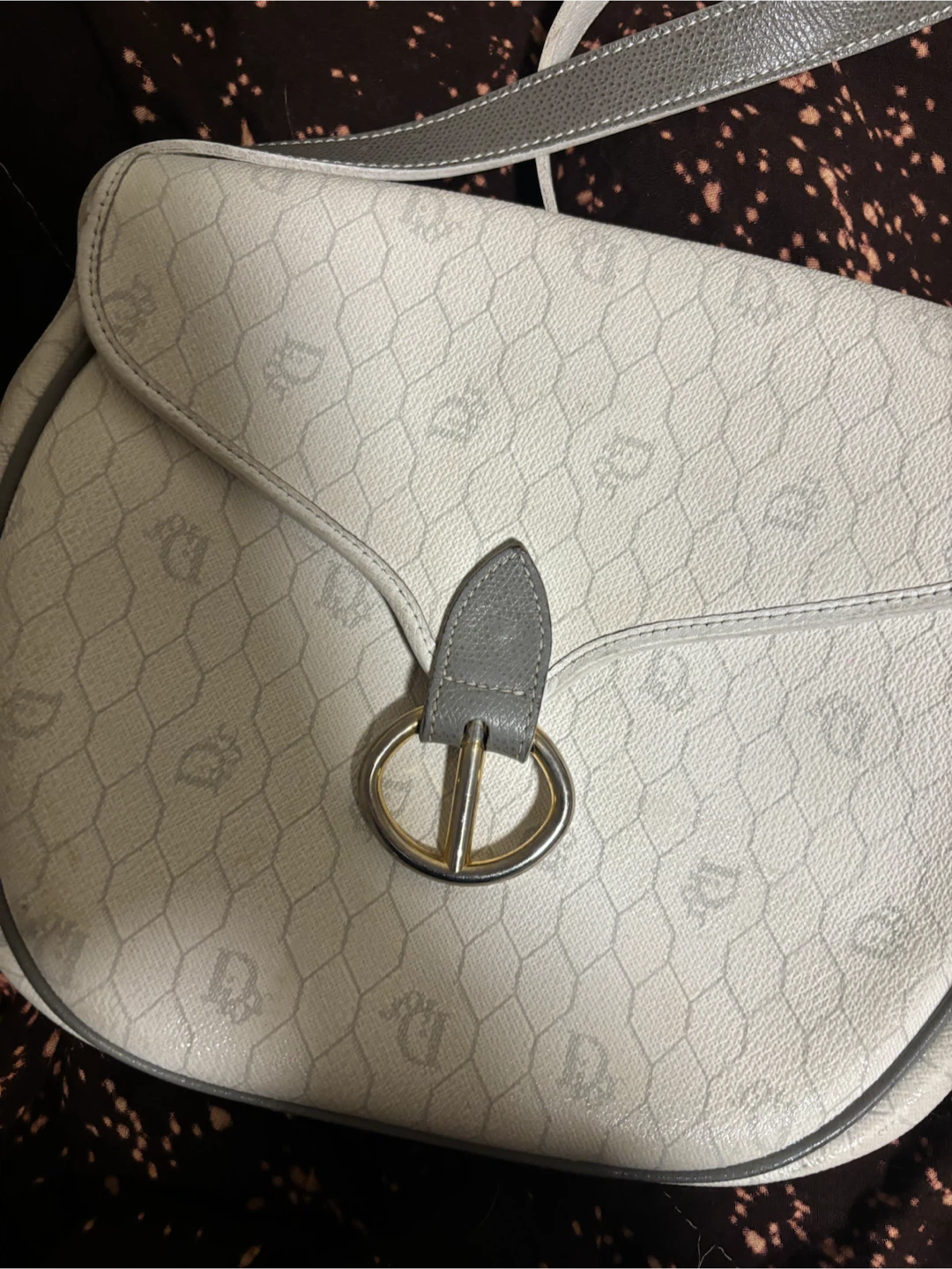 Christian Dior Vintage Honeycomb Canvas Shoulder Bag - photo 5