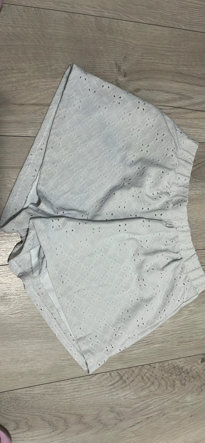 Mikey & Joey White Eyelet Shorts