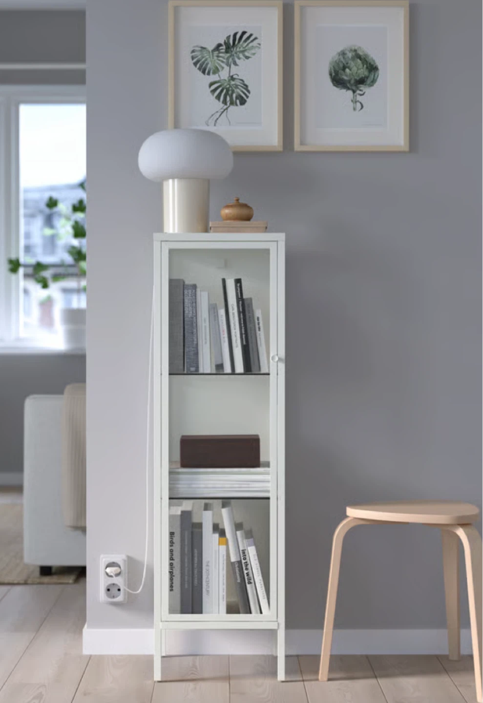 Ikea Glass-door cabinet, metal/white, - photo 2