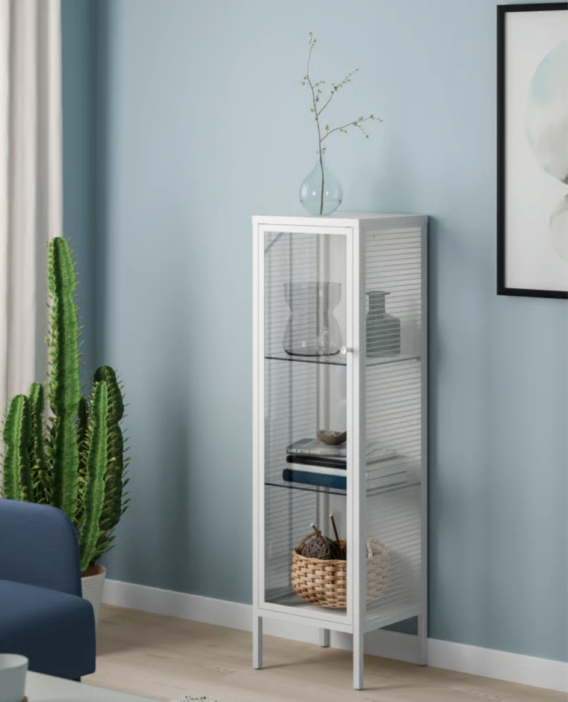 Ikea Glass-door cabinet, metal/white, - photo 3