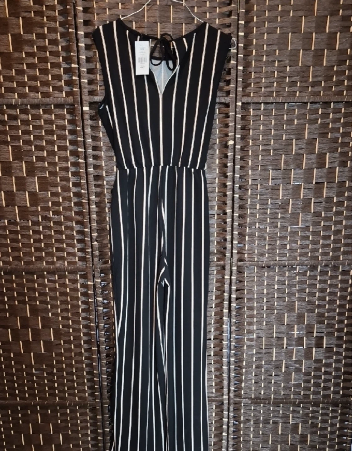 Black and white striped jumpsuit - photo 2