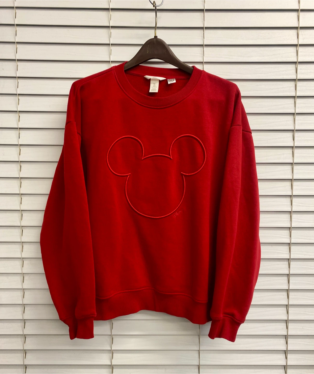 H&M Disney Mickey Mouse Head Embroidered Sweatshirt - L
