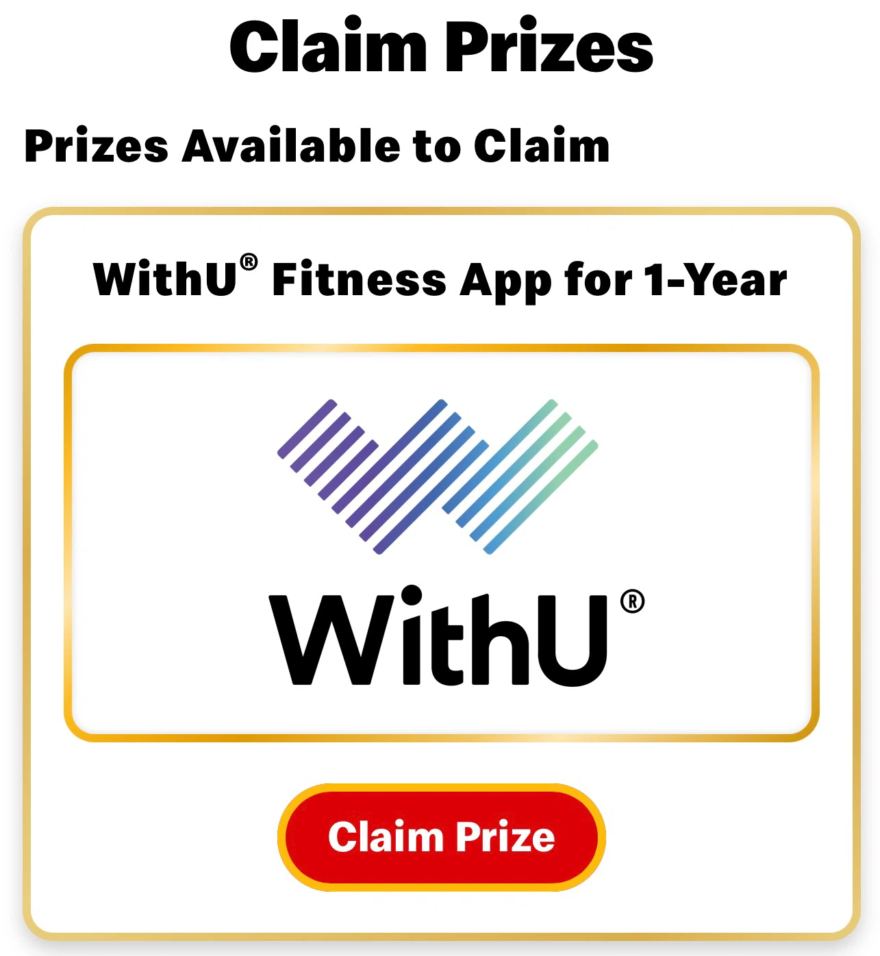 McDonald 1 year free of WithU workout app