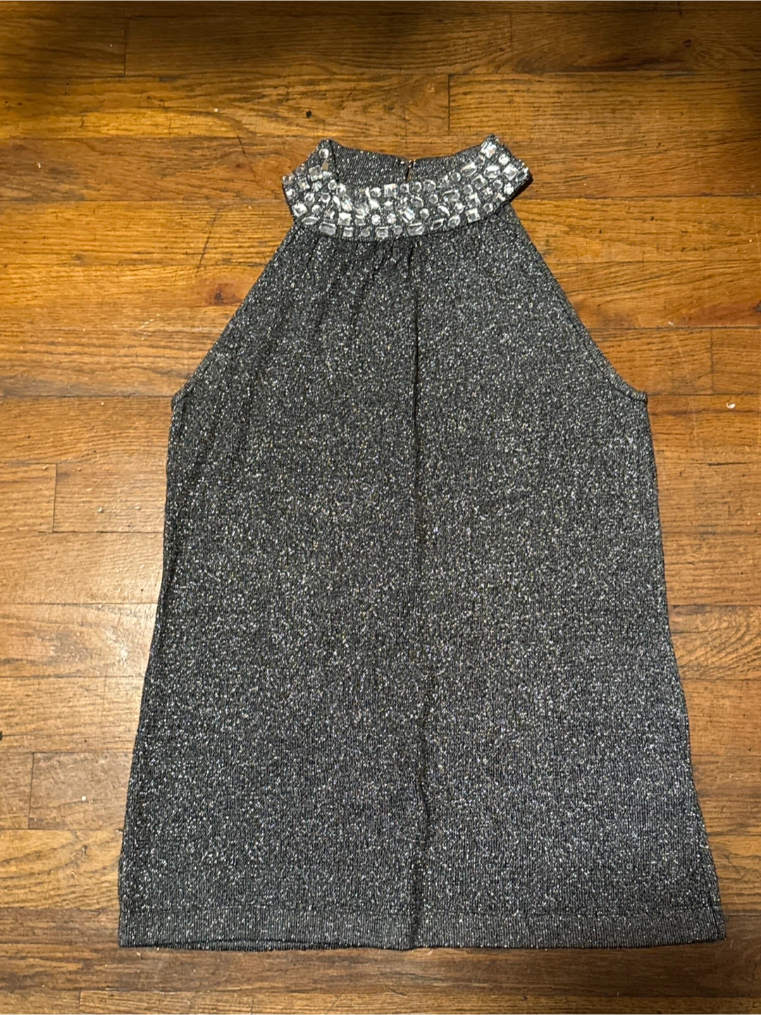 Size Small Embellished Metallic Halter Top