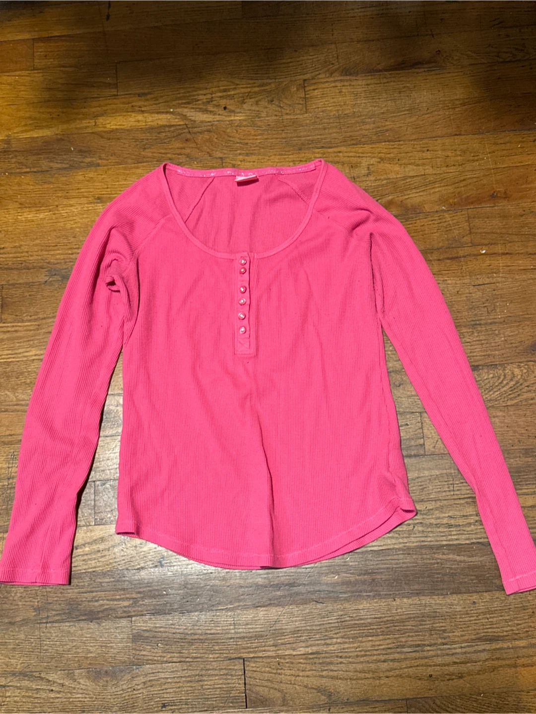 Size Small Pink Henley PJ Shirt