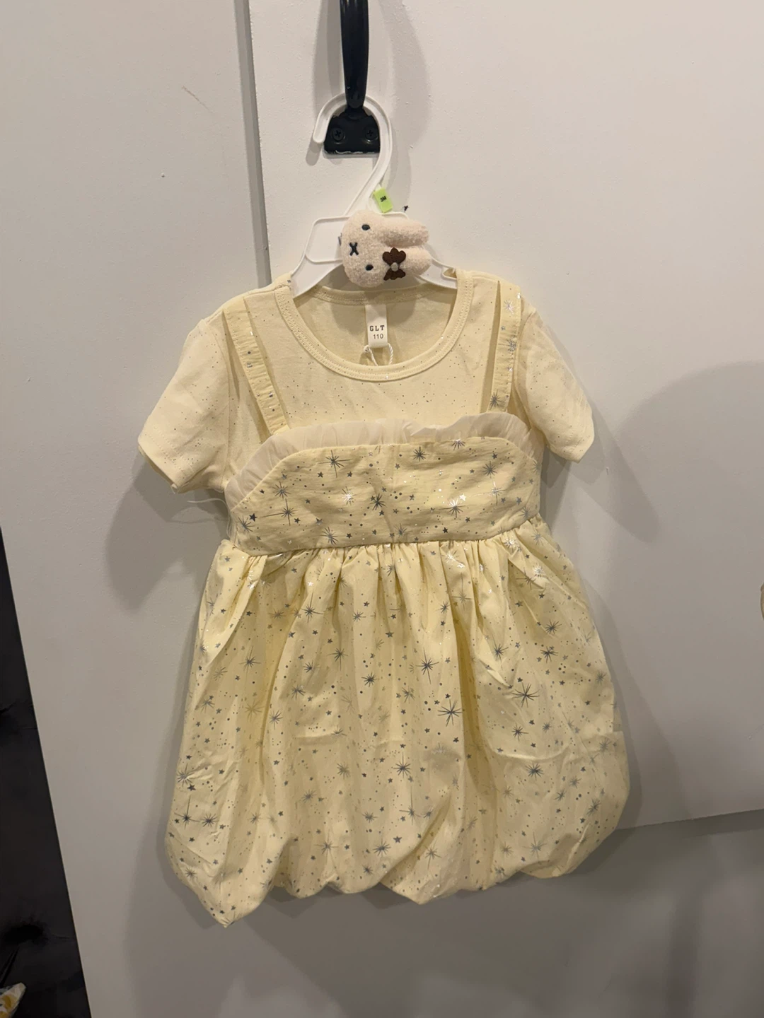 GLT Pale Yellow Star Print Dress