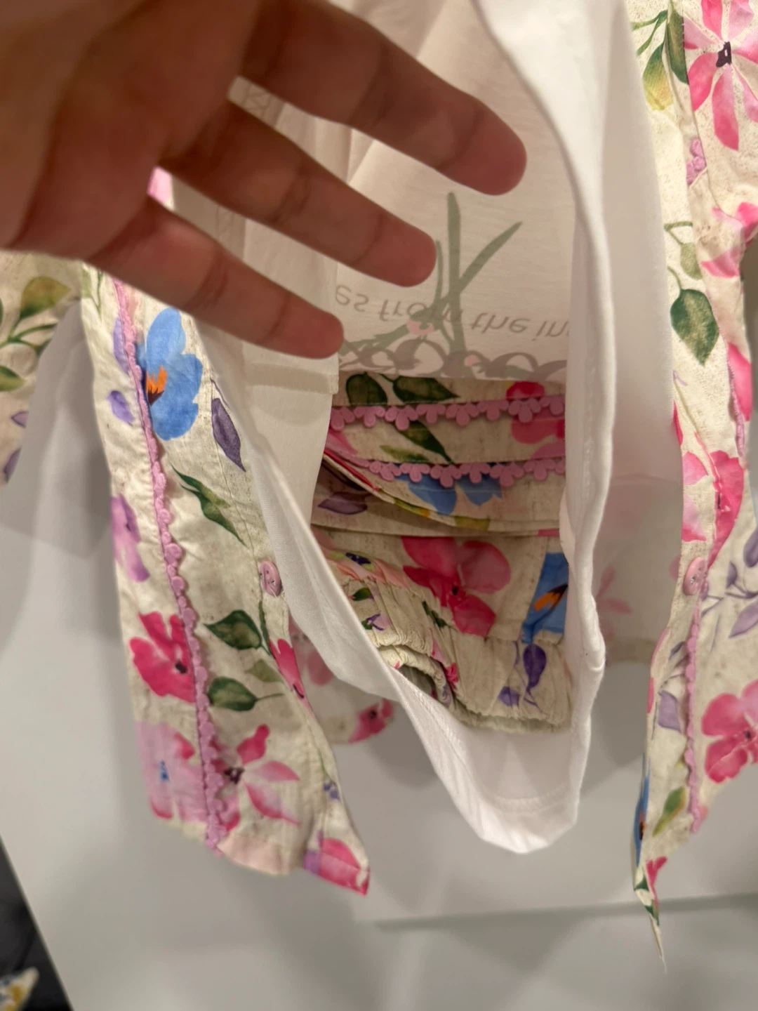 Girls Floral Button-Down Shirt and Tee Set - photo 2