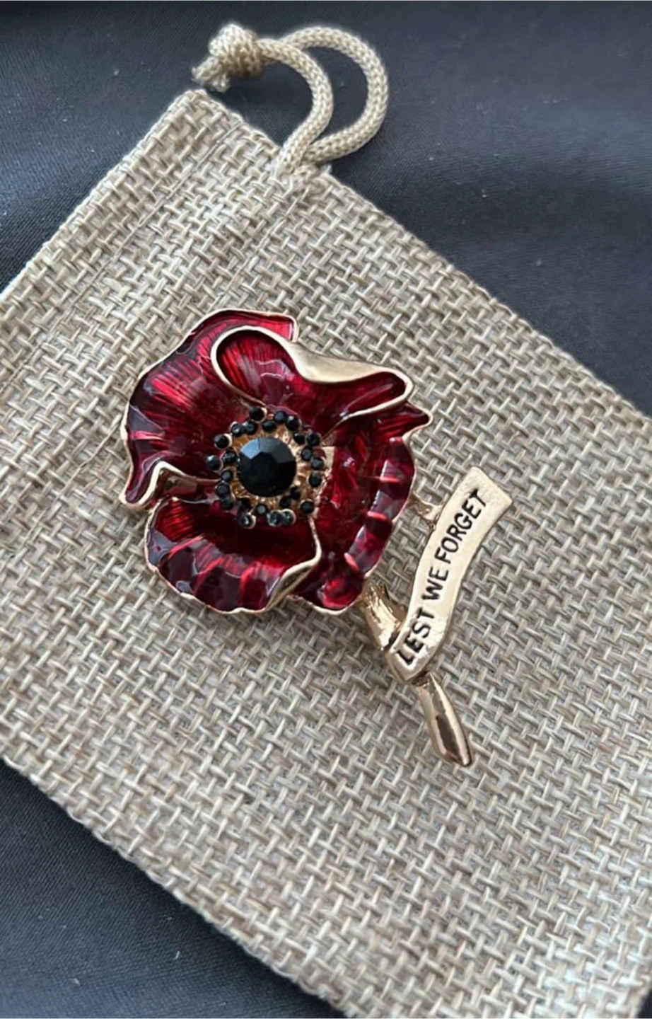 “Lest we forget” Remembrance Day Poppy Brooch - photo 4