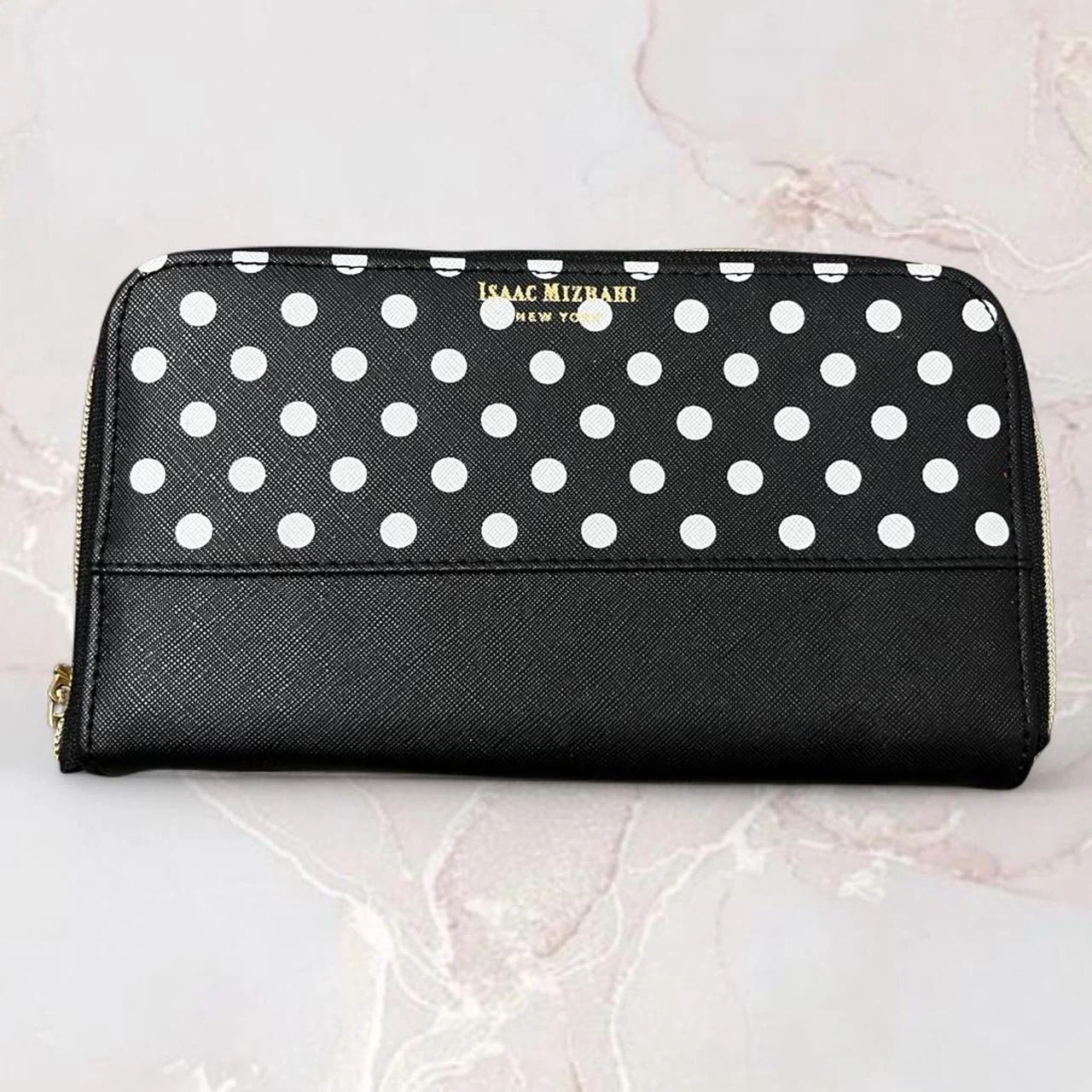Isaac Mizrahi Polka Dot Zip Wallet