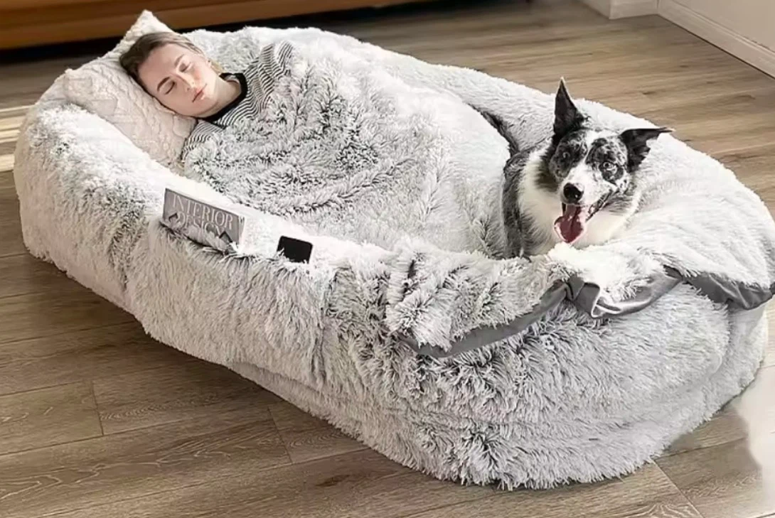Human-Sized Faux Fur Pet Bed