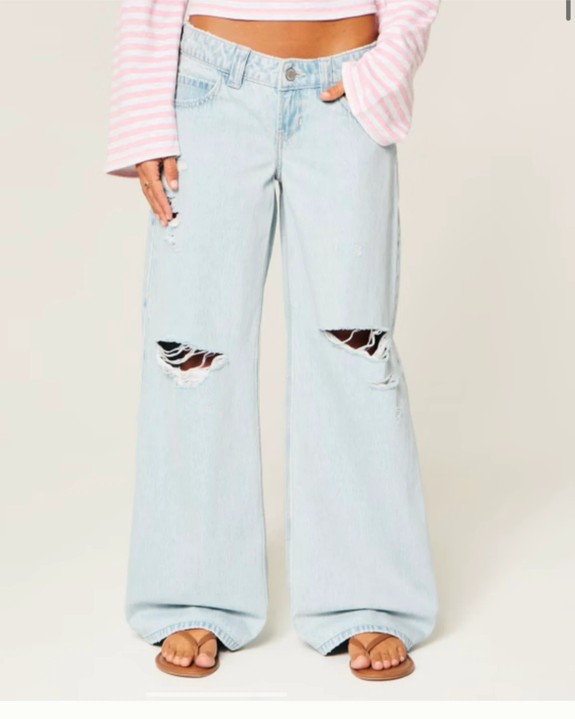 hollister ultra low rise super baggy jean