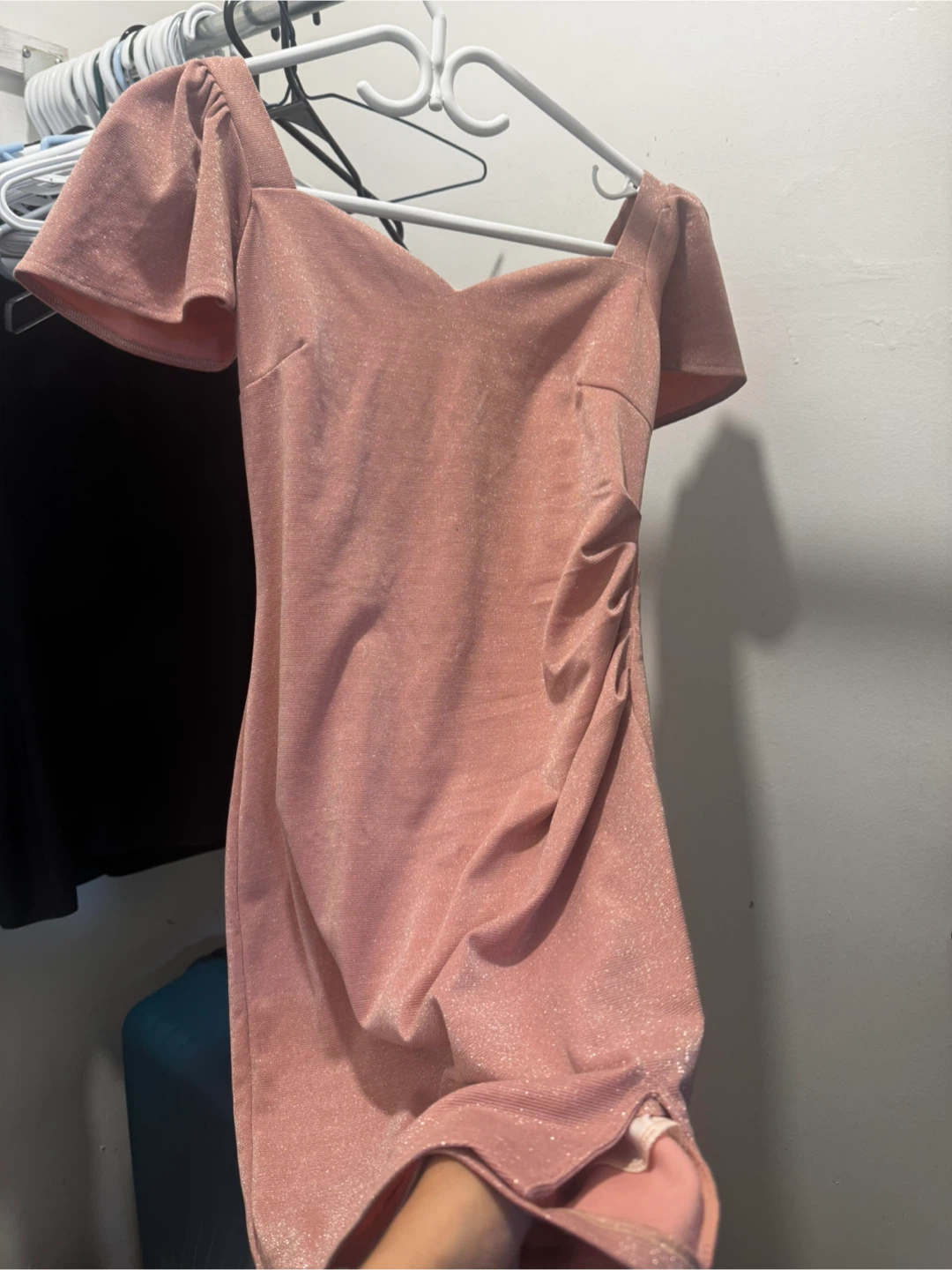 Pink Sparkly Off-Shoulder Dress - photo 2