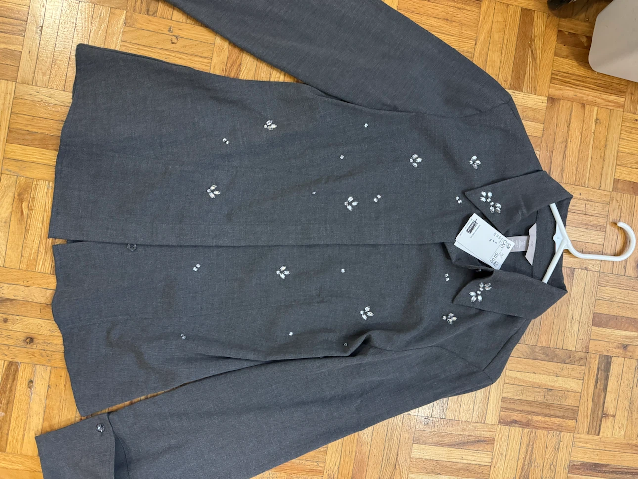 H&M Embellished Grey Shirt