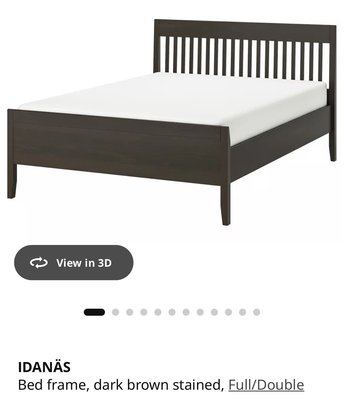 IKEA IDANAS Bed Frame - Dark Brown - Full/Double