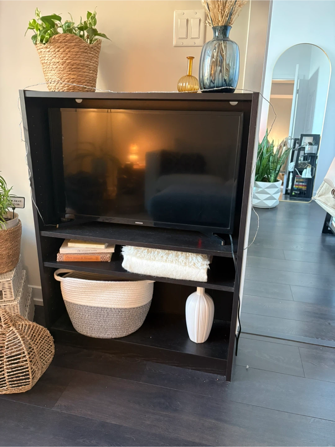 Black Wooden Media Stand or Bookcase - photo 5
