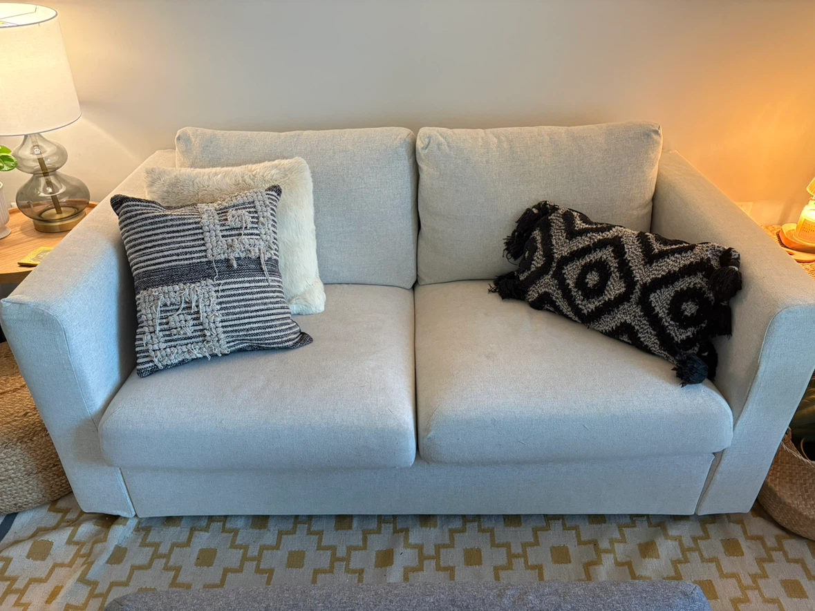 Light Cream Two-Seater Sofa - photo 2