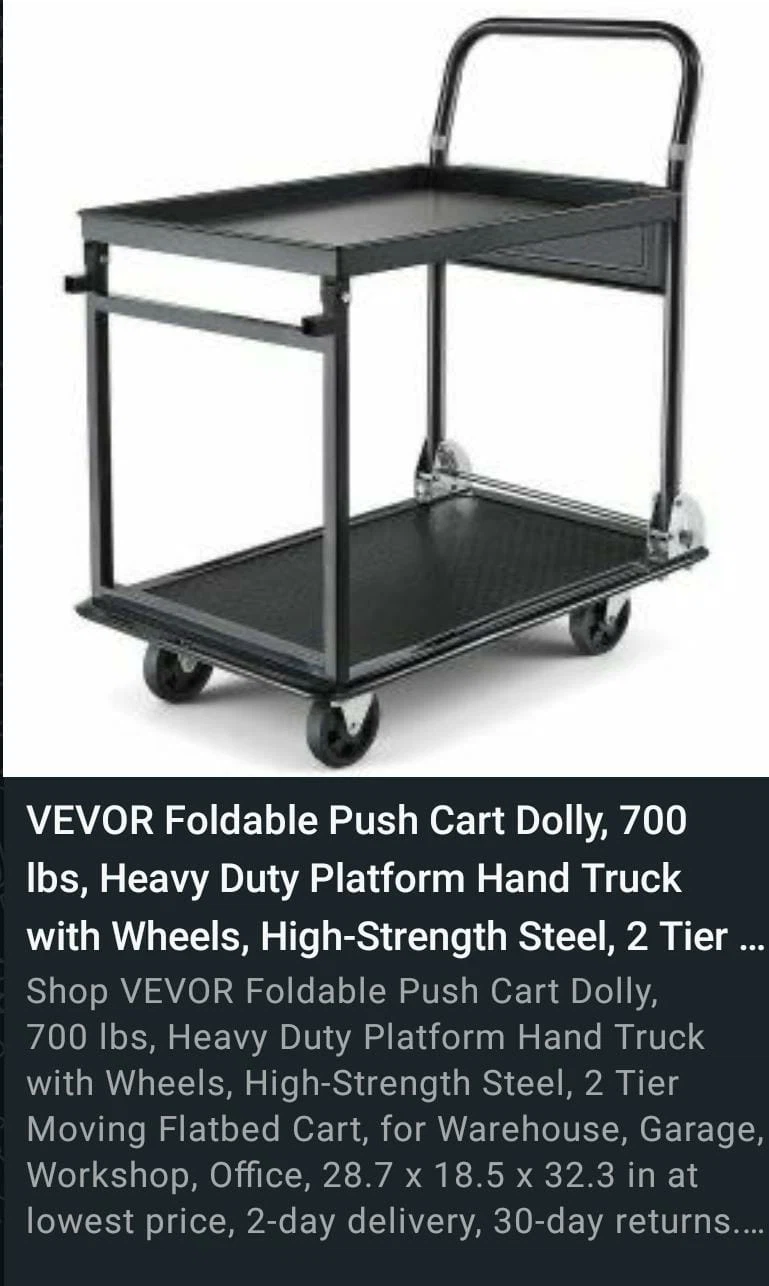 VEVOR Foldable 2-Tier Push Cart Dolly - photo 4