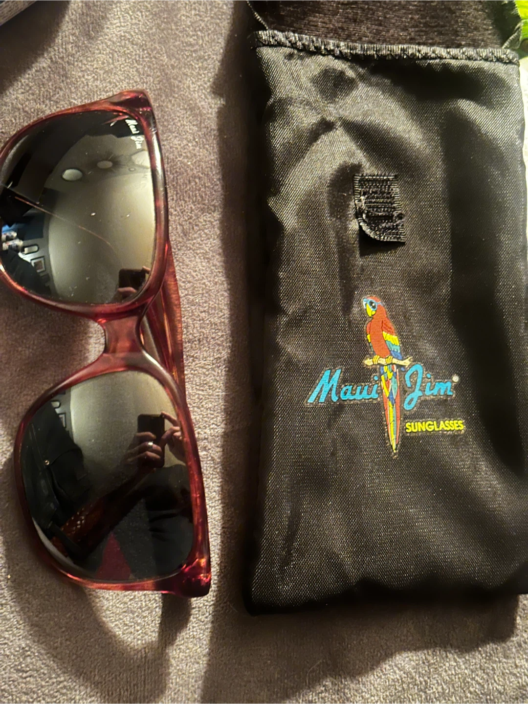Original Font Logo Maui Jim Lahaina MJ 198 Grey Sunglasses