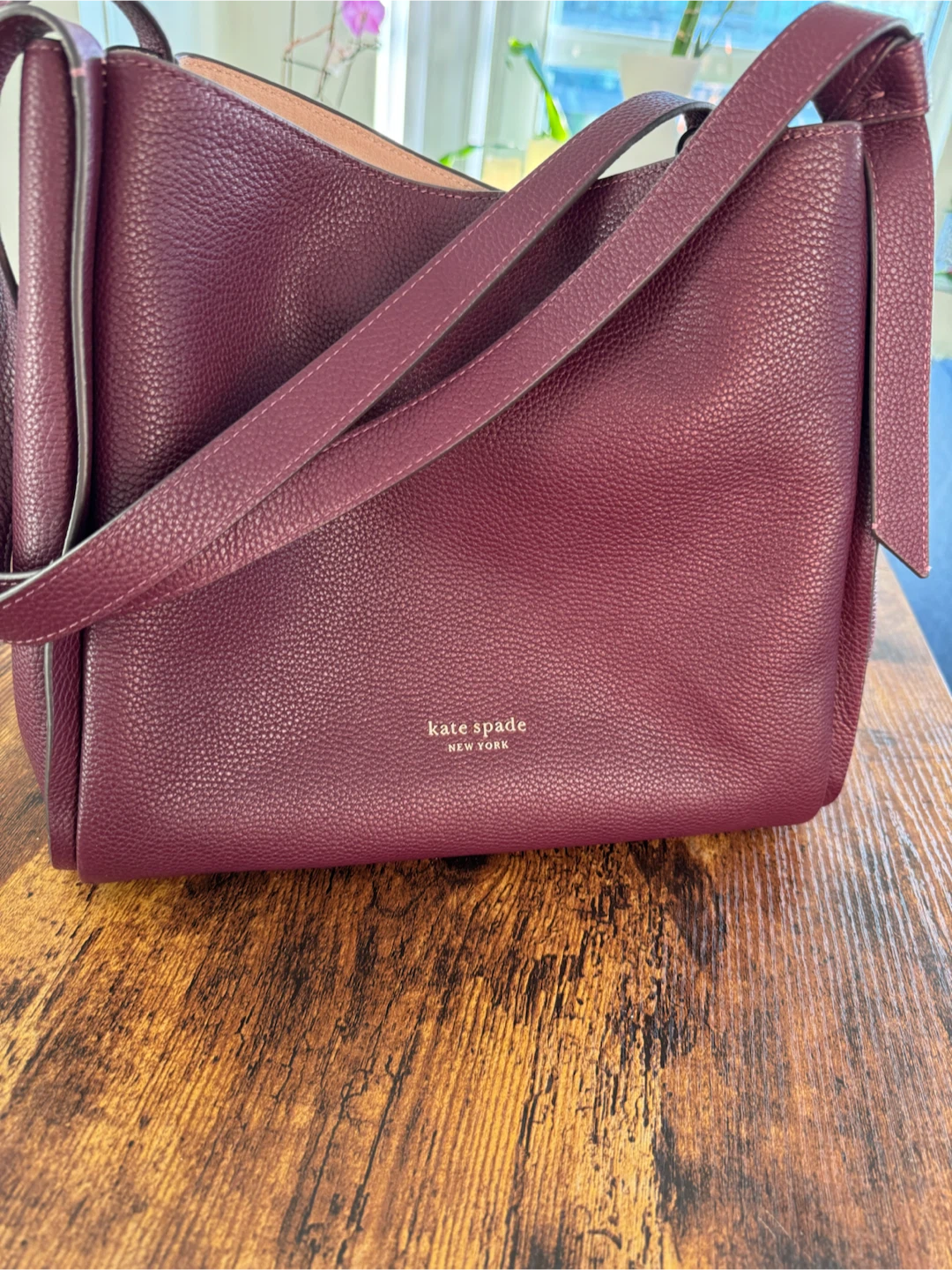 Kate Spade New York Deep Plum Leather Handbag
