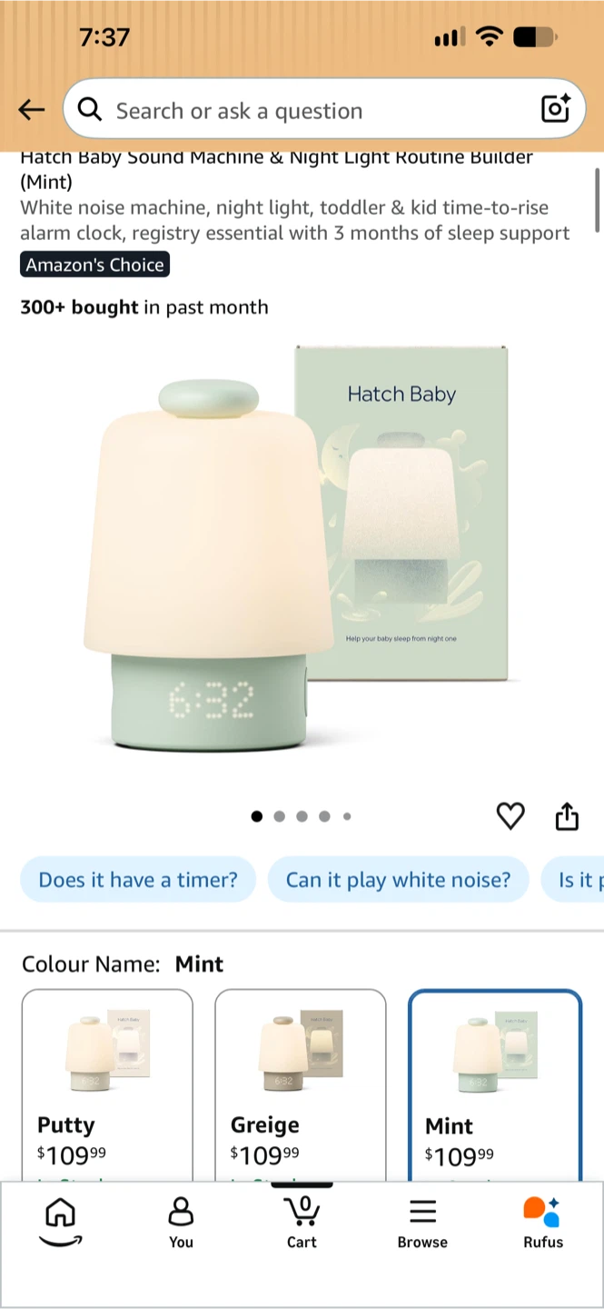 Hatch Baby Rest Sound Machine & Night Light - Mint