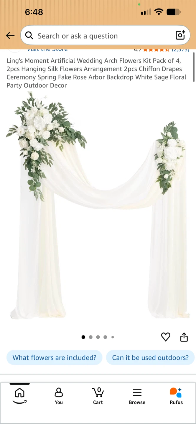Ling's Moment Artificial Wedding Arch Flowers Kit
