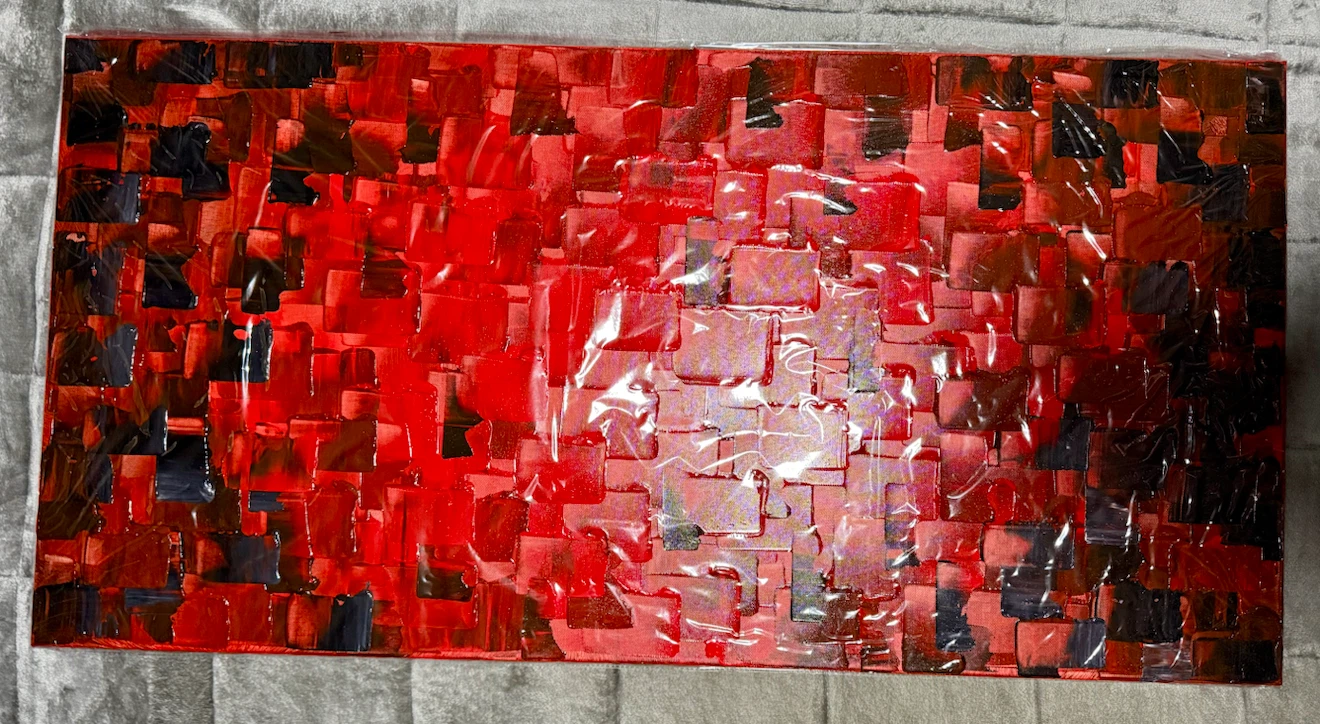 Abstract Red and Black Wall Art