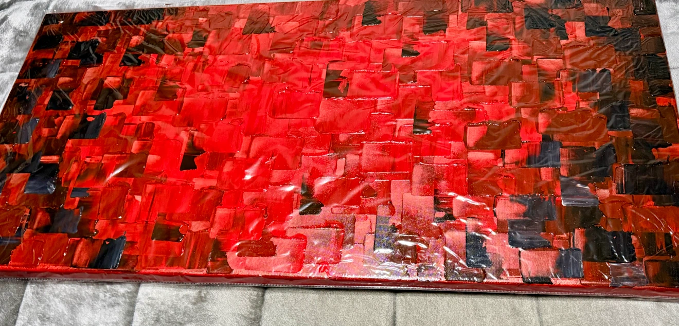 Abstract Red and Black Wall Art - photo 2