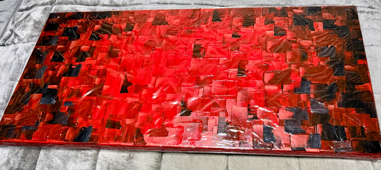 Abstract Red and Black Wall Art - photo 3
