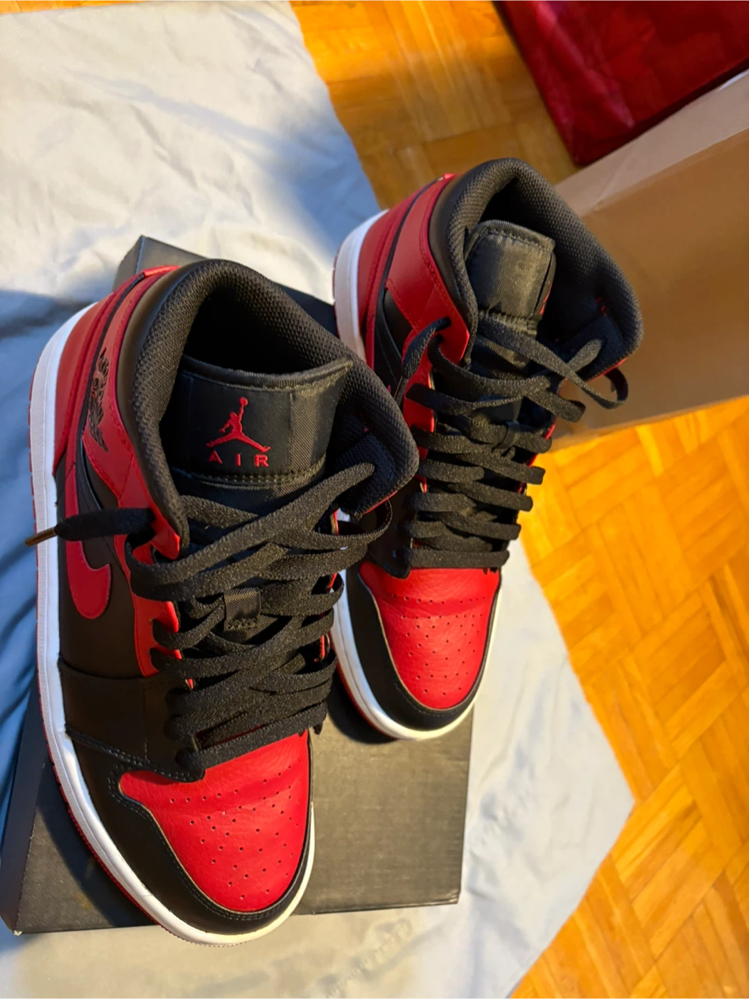 Nike Air Jordan 1 Mid Red and Black