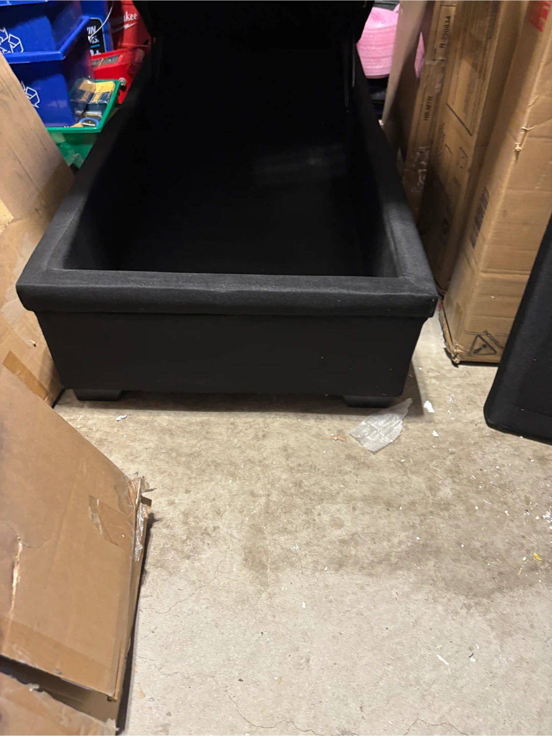 Black Fabric Storage love seat - AS IS - photo 3