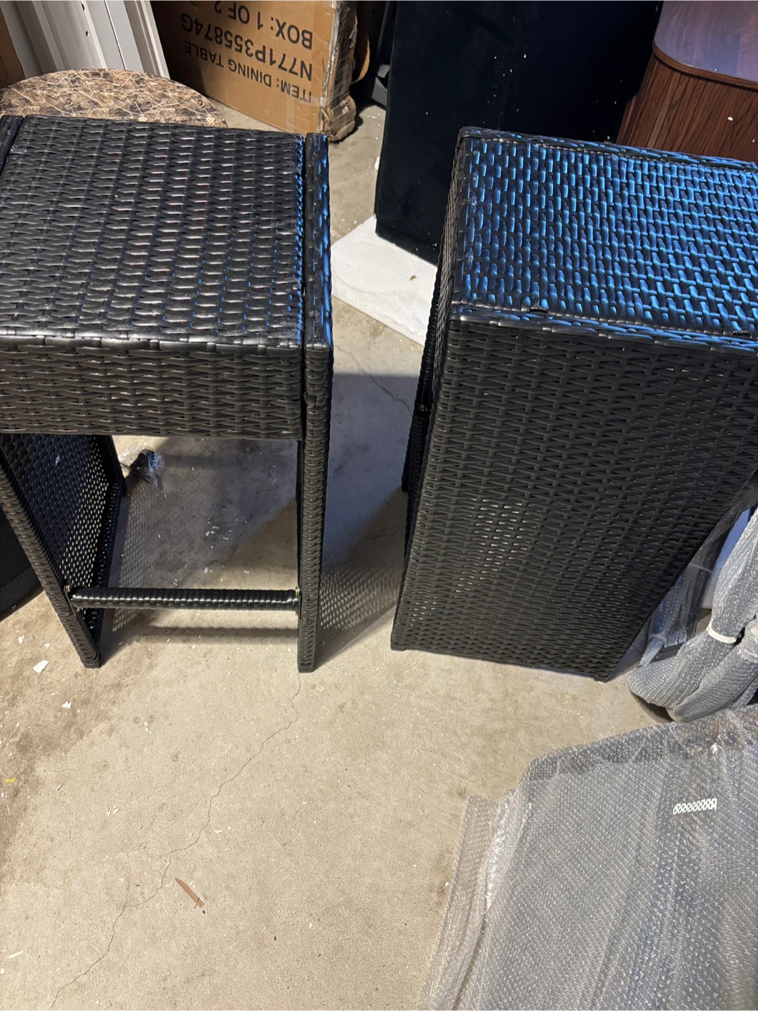 Set of 2 Wicker Bar Stools