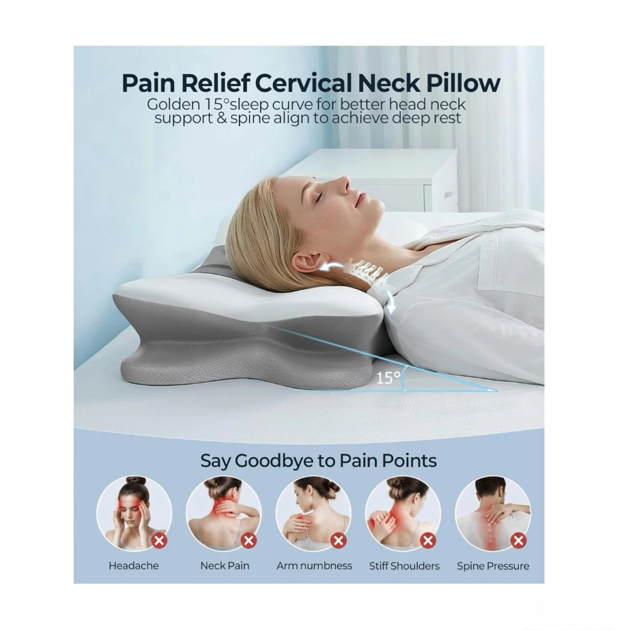 Brand new Cervical Neck Pillow, Cooling Memory Foam - photo 4