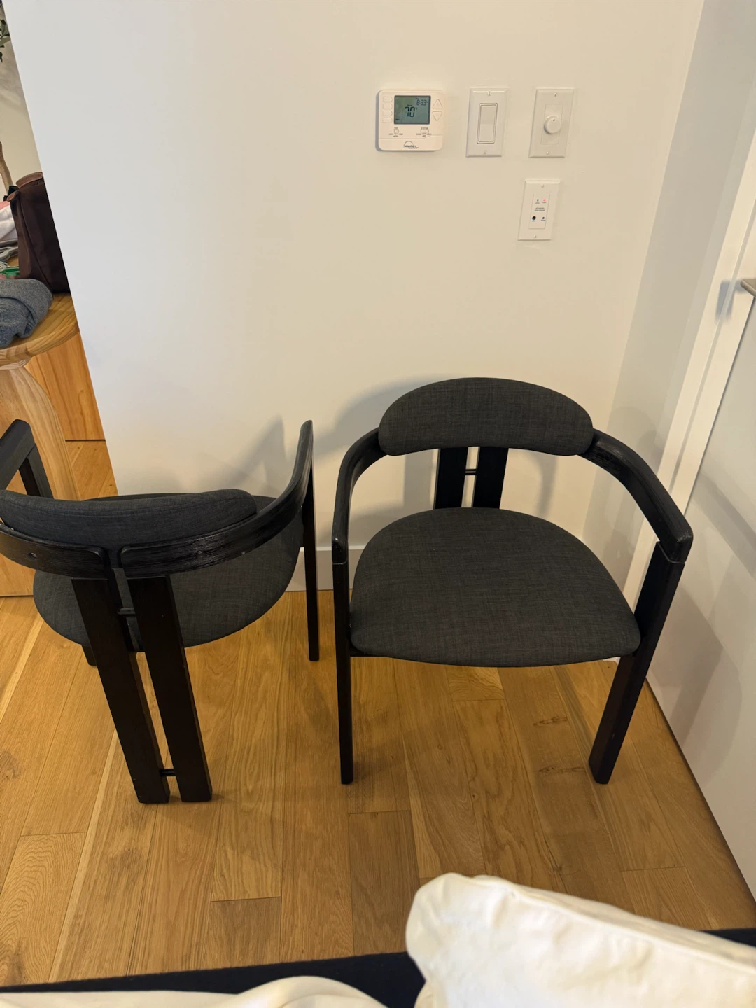 Set of Two Modern Black Dining Chairs