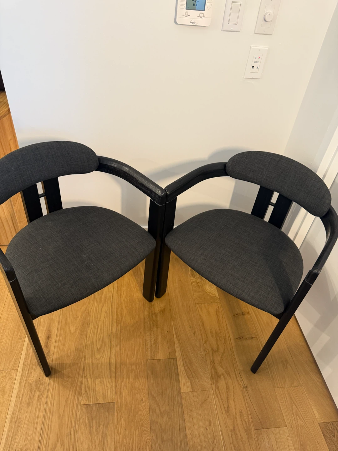 Set of Two Modern Black Dining Chairs - photo 2