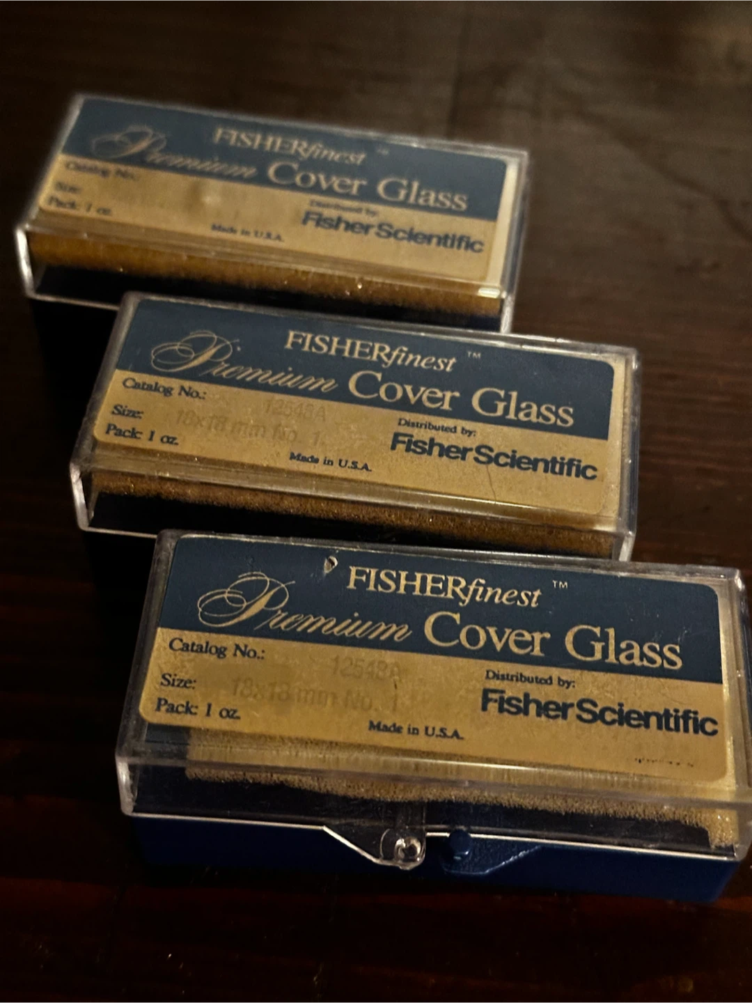 3x Fisherfinest 22x22mm Microscope Cover Glass 12-548-B