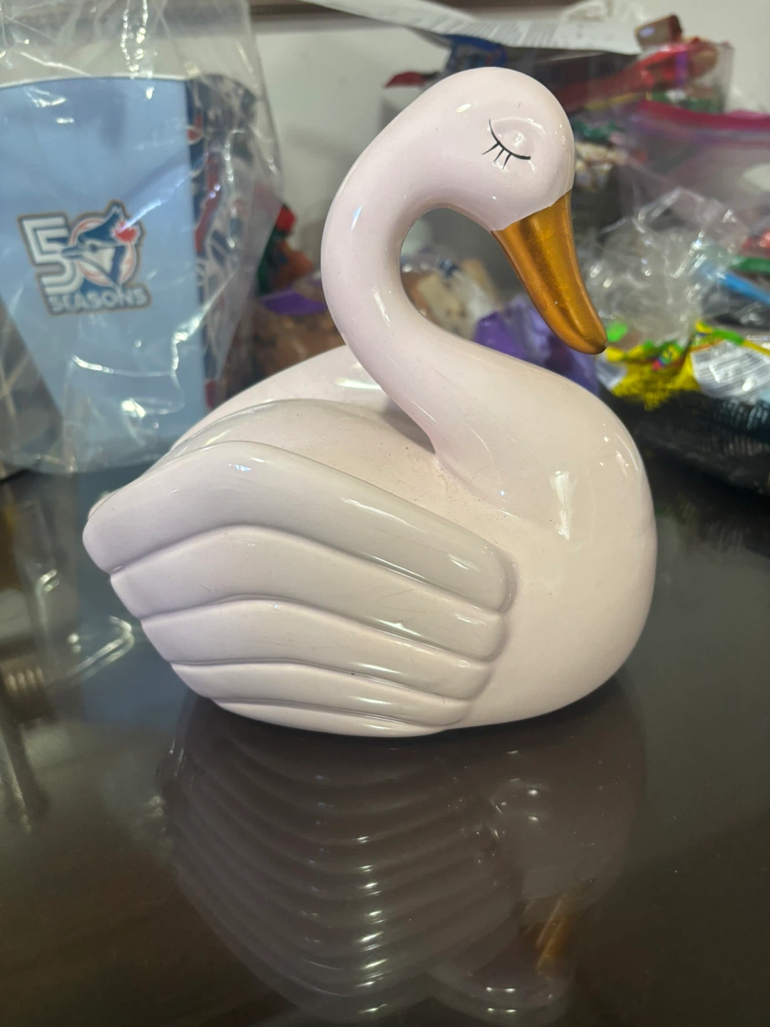 Pink Swan Ceramic Decor
