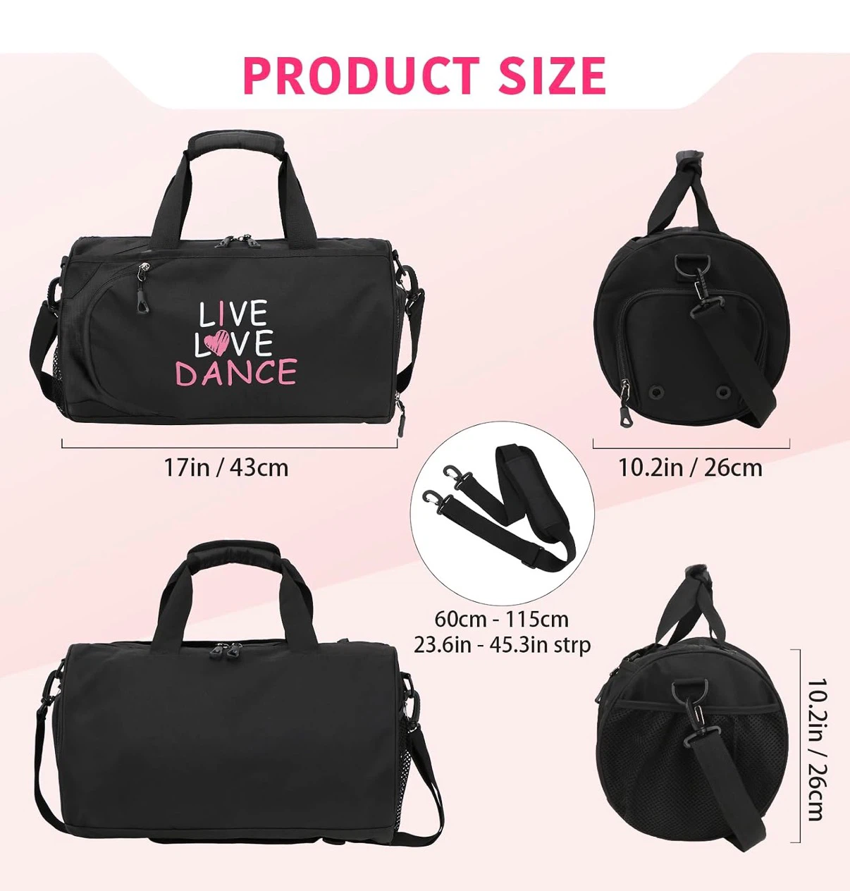Dance Girls Ballet Sports  Duffel Bag - photo 4