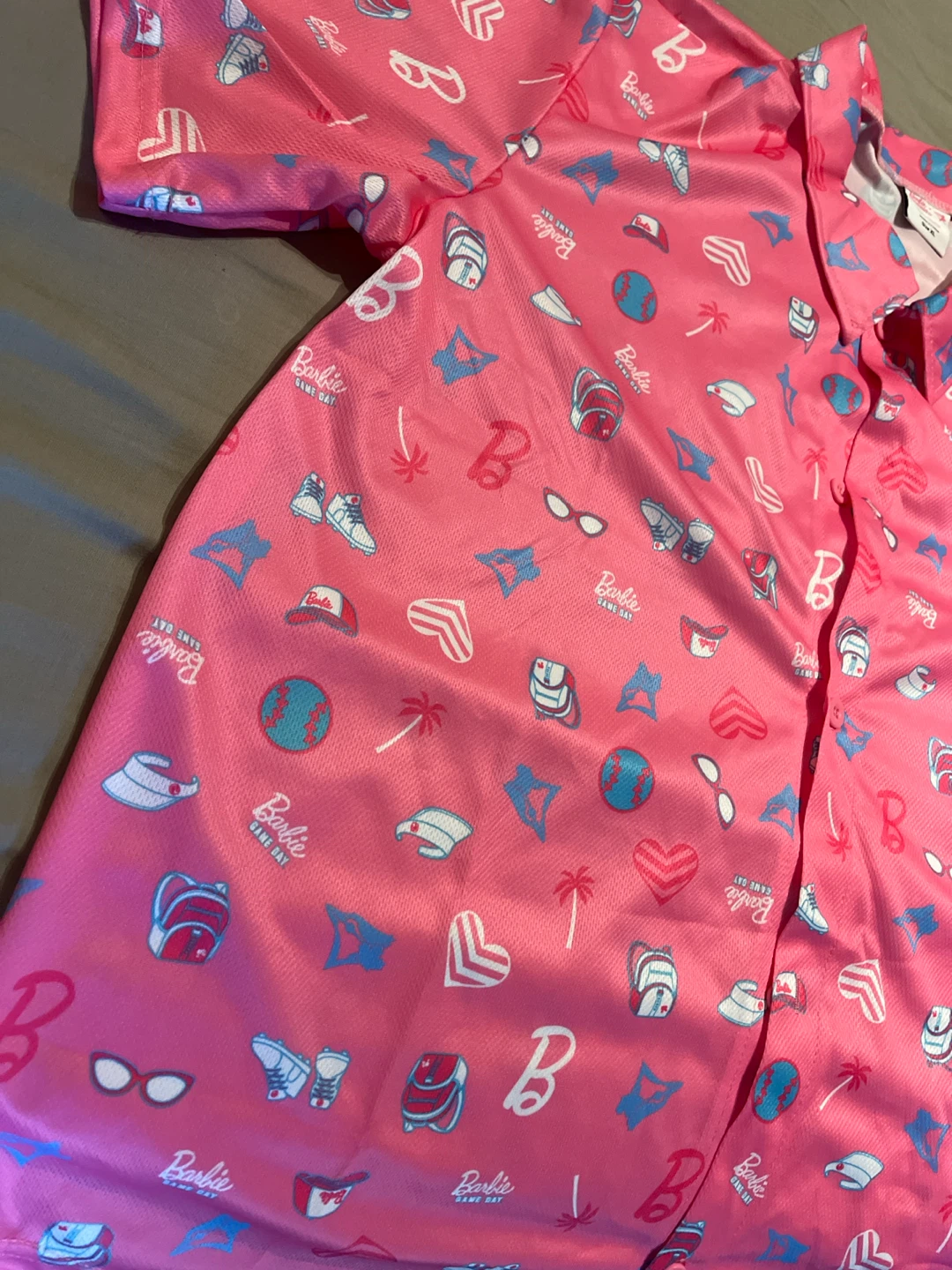 Barbie Game Day Button-Up Shirt - Pink - XL - photo 3